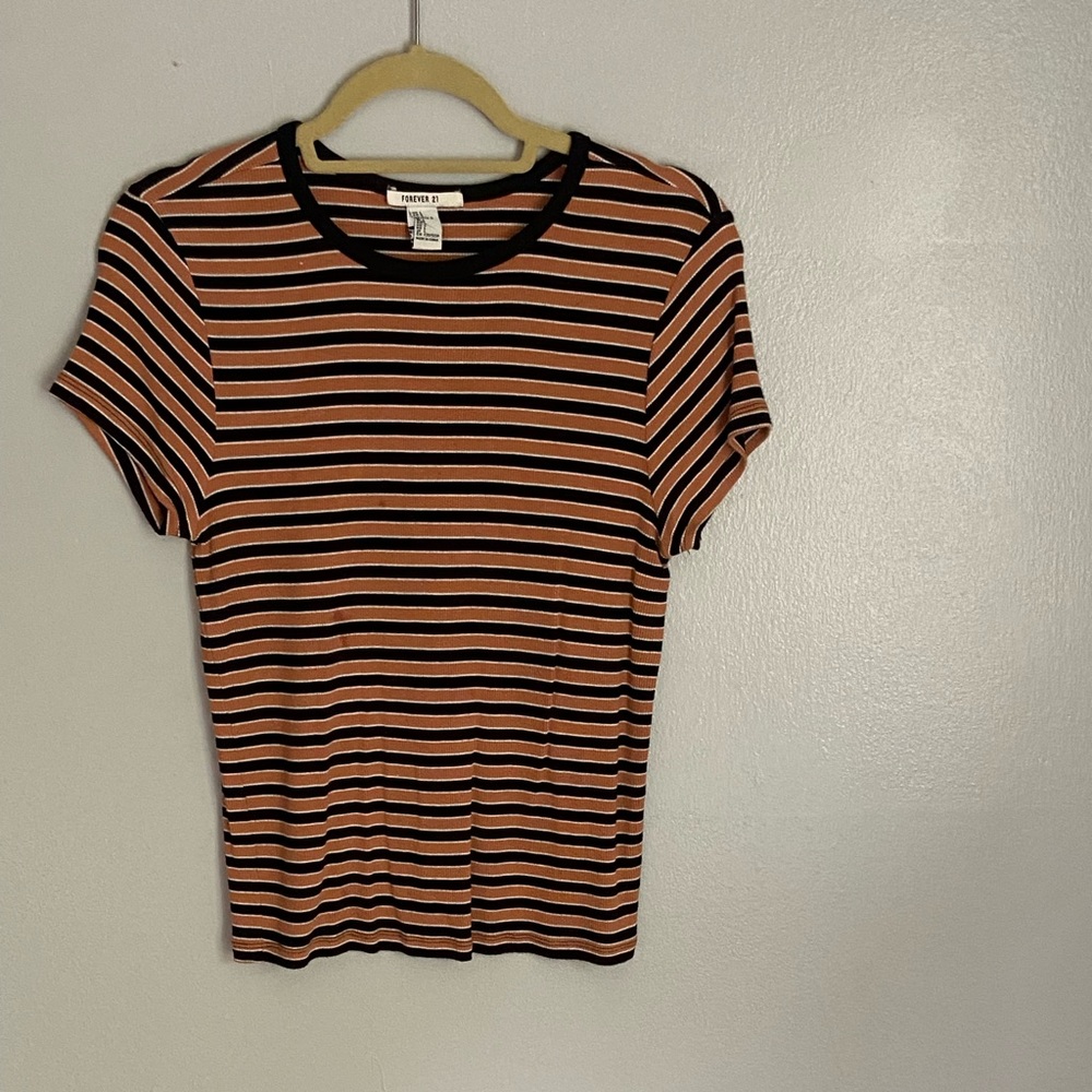 Striped Ribbed Tee Shirt